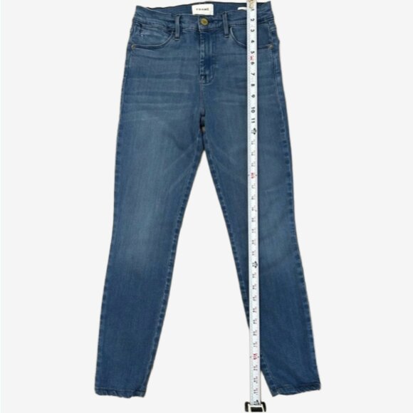 FRAME Le High Skinny Jeans Blue Lagoon Wash Size 26 Designer Denim - Picture 9 of 11